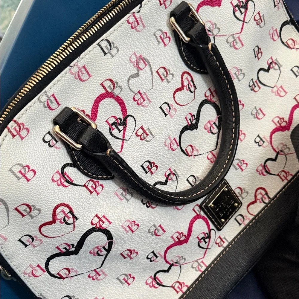 Dooney & Bourke Black and Pink Heart Satchel - Picture 9 of 9